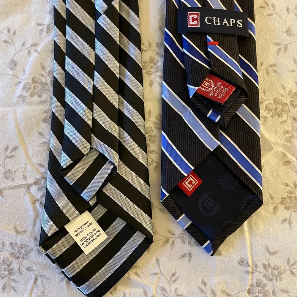 Lot of 1 Boy's Brown Belt and 2 Clip-On Ties (1 Silk, 1 Polyester)